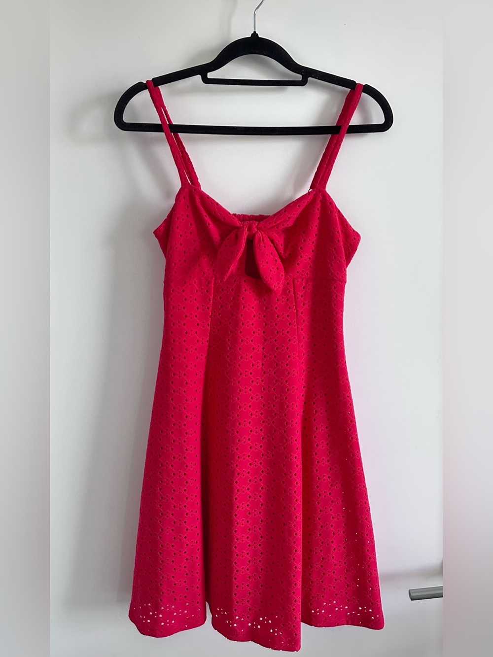 Red Eyelet Sundress with Front Tie